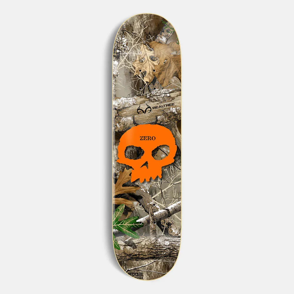 Zero Skateboards - 8.25 Realtree Single Skull Orange Skateboard Deck