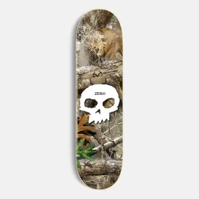 Zero Skateboards - 8.5 Realtree Single Skull White Skateboard Deck